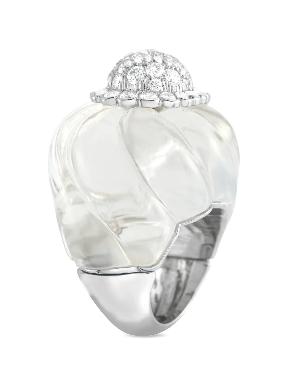 David Webb Hutton diamond and crystal ring - Argento