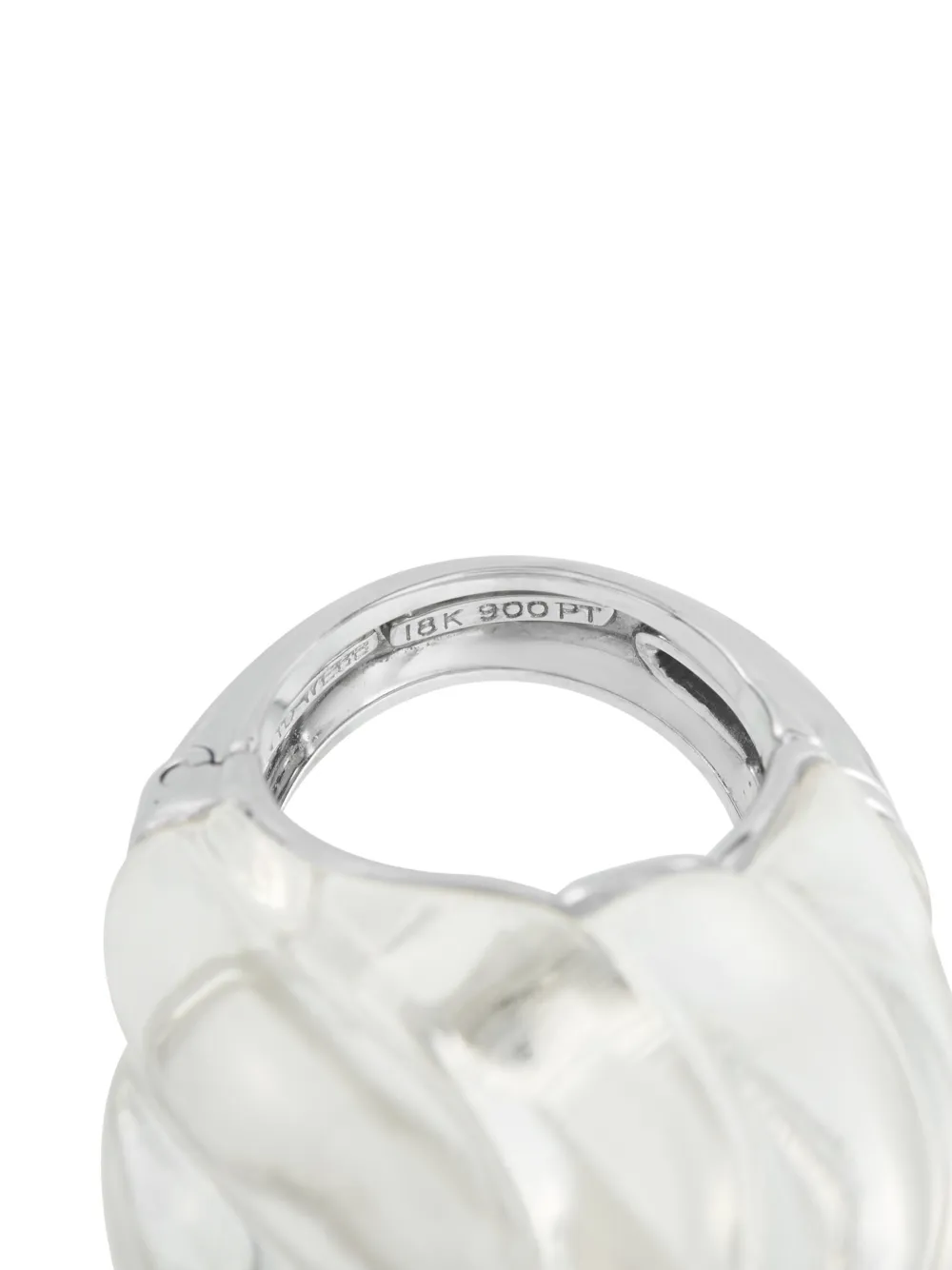  David Webb Hutton Diamond And Crystal Ring - Silver 