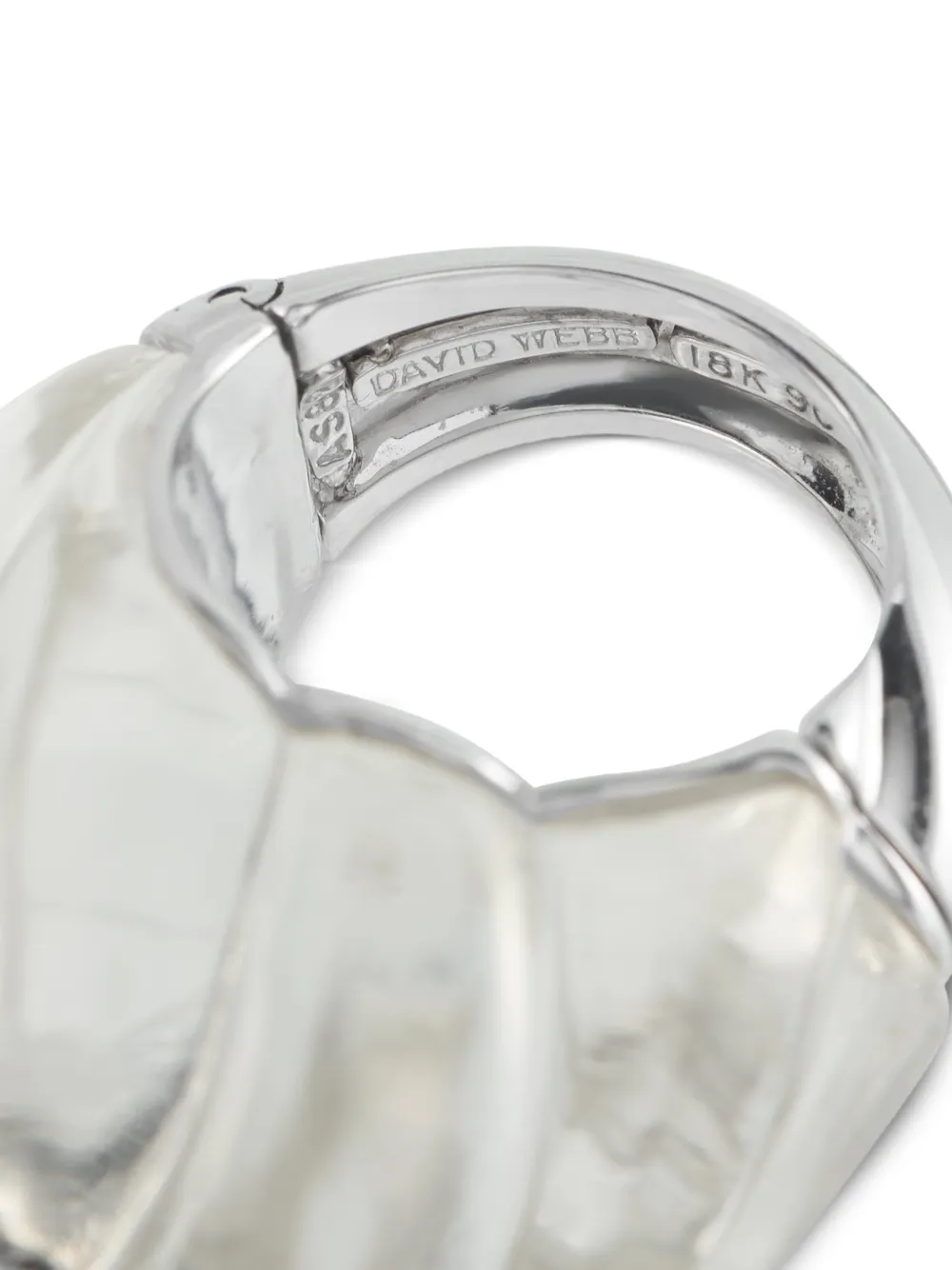  David Webb Hutton Diamond And Crystal Ring - Silver 