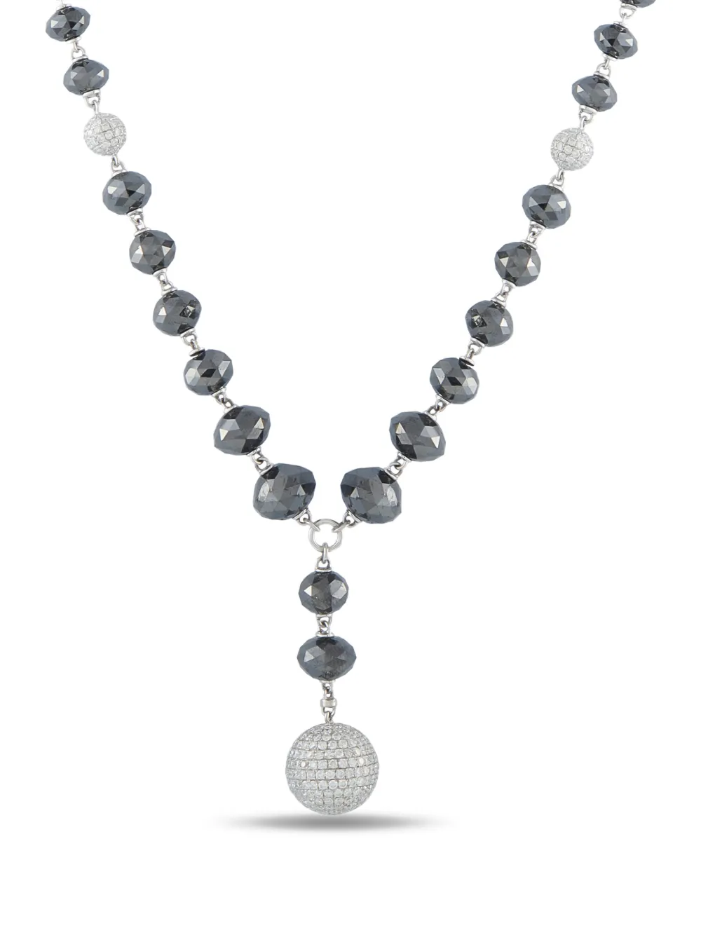 LB Exclusive white and black diamond necklace - Argento