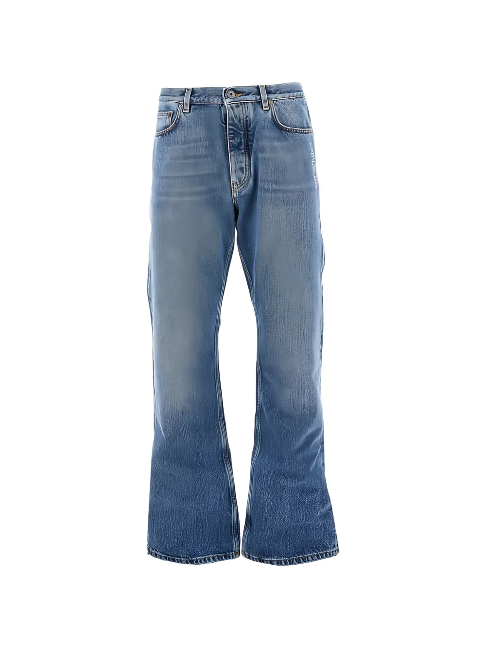 Off-White cotton slim-fit jeans - Blu