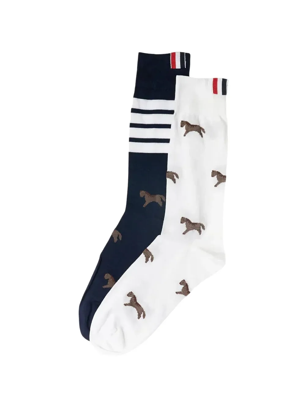 Thom Browne stripes horse-print socks - Blu