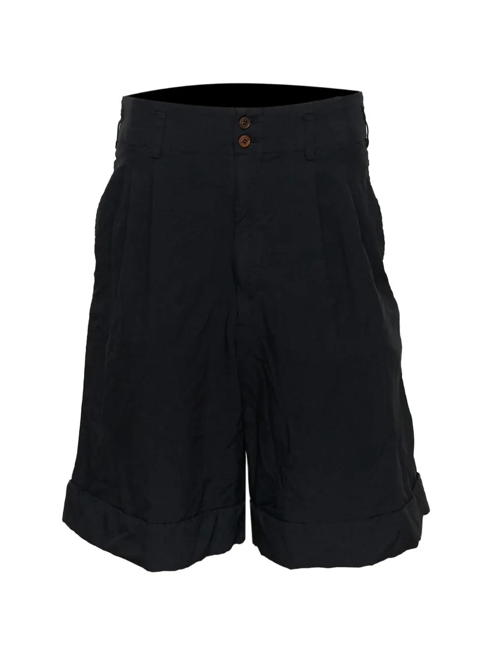 Comme Des Garçons Comme Des Garçons pleated turn-up shorts - Nero