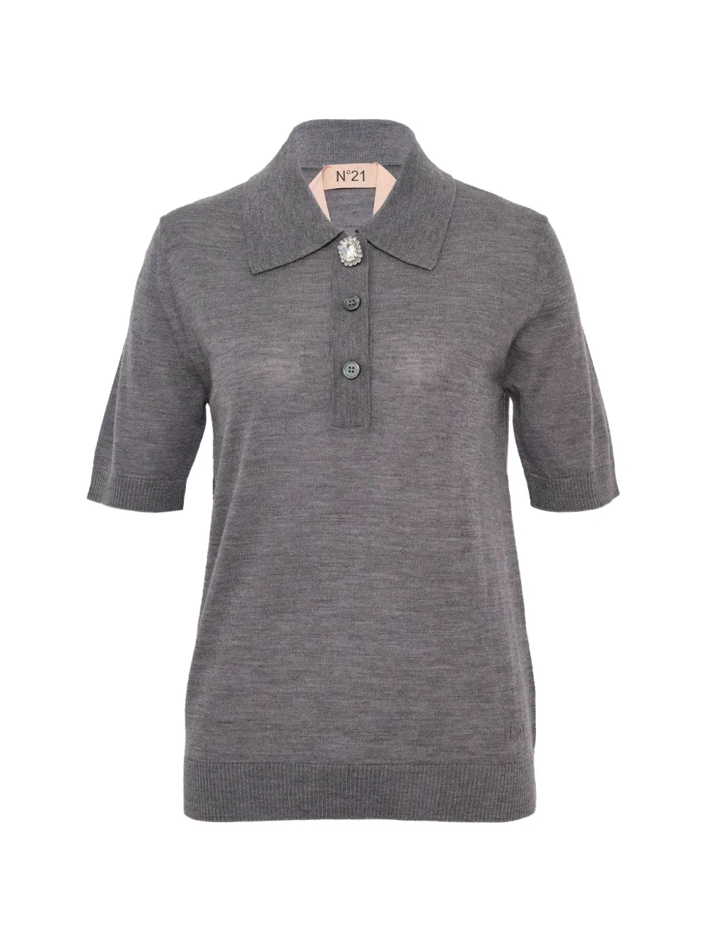 Nº21 button embellished top - Grigio