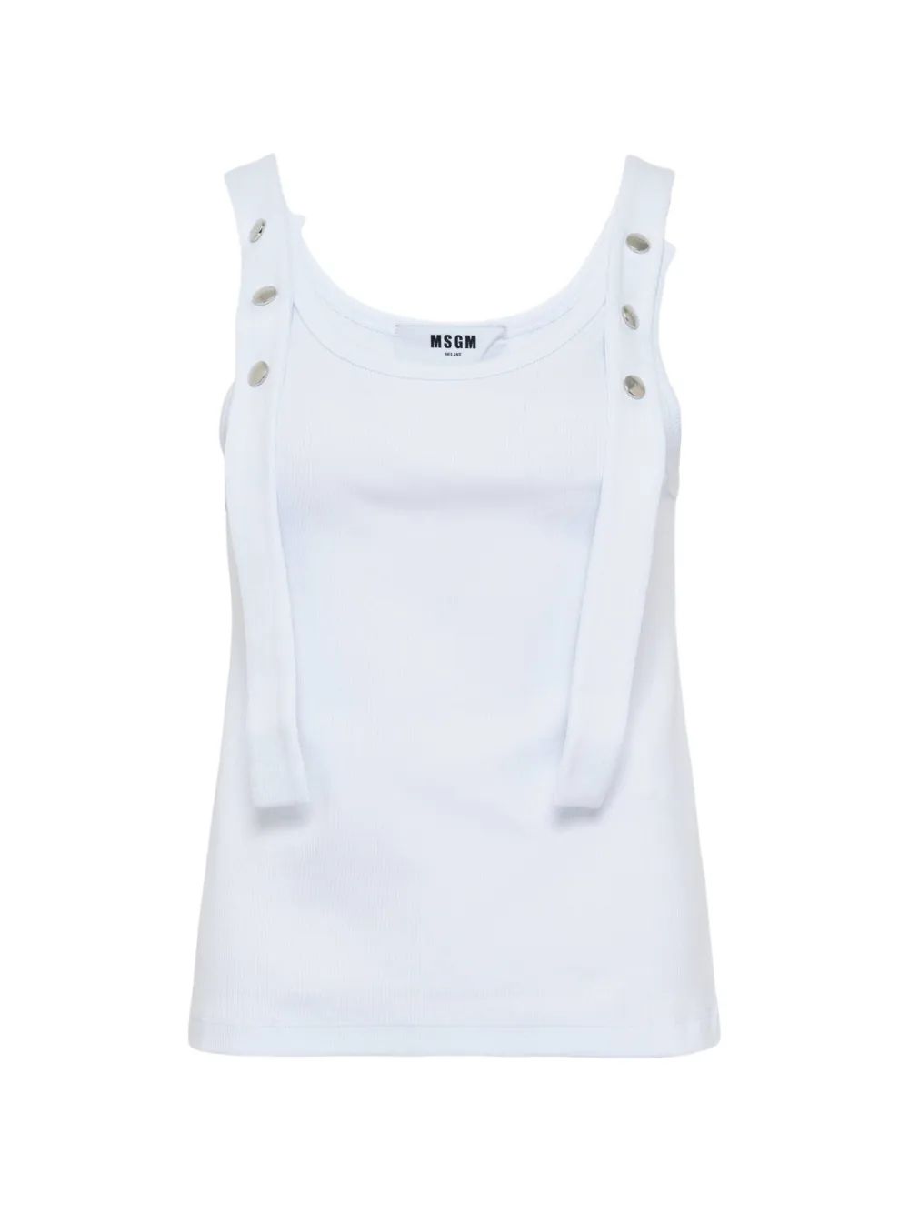 Msgm Button-detail Tank Top In White