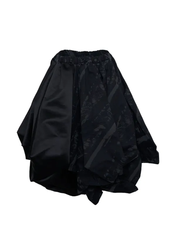 Comme des Garçons Abstract-print Gathered Skirt in Black