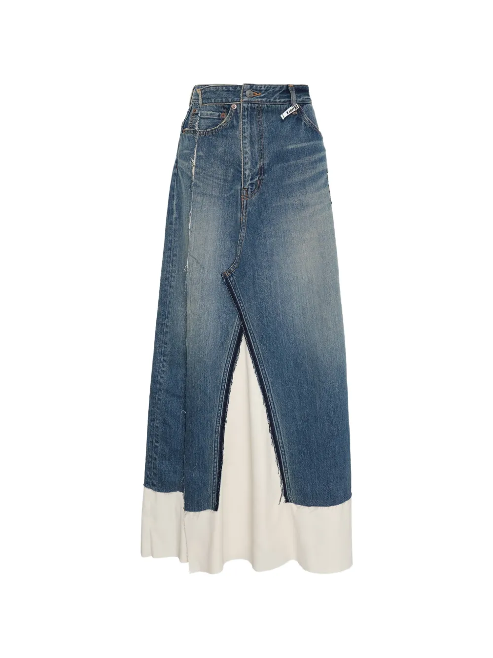 Maison MIHARA YASUHIRO frayed denim skirt - Blu