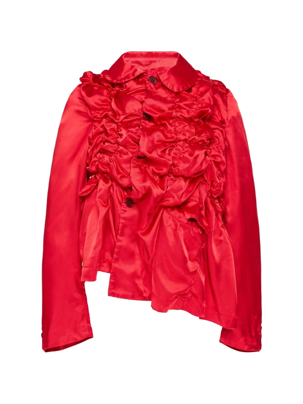 Comme Des Garçons Comme Des Garçons ruched asymmetrical jacket - Red