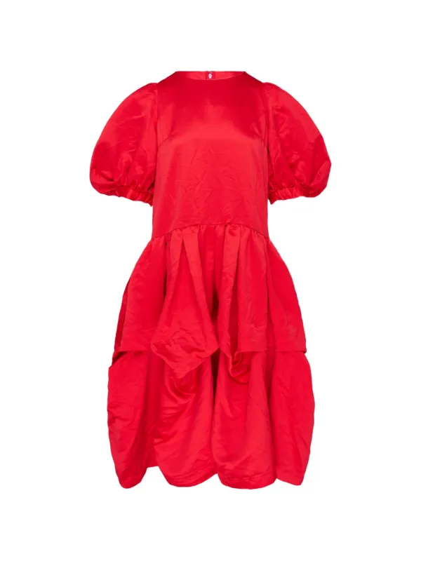 comme des garcons red dress Comme Des Garçons Comme Des Garçons puff-sleeve Tiered Dress | Red