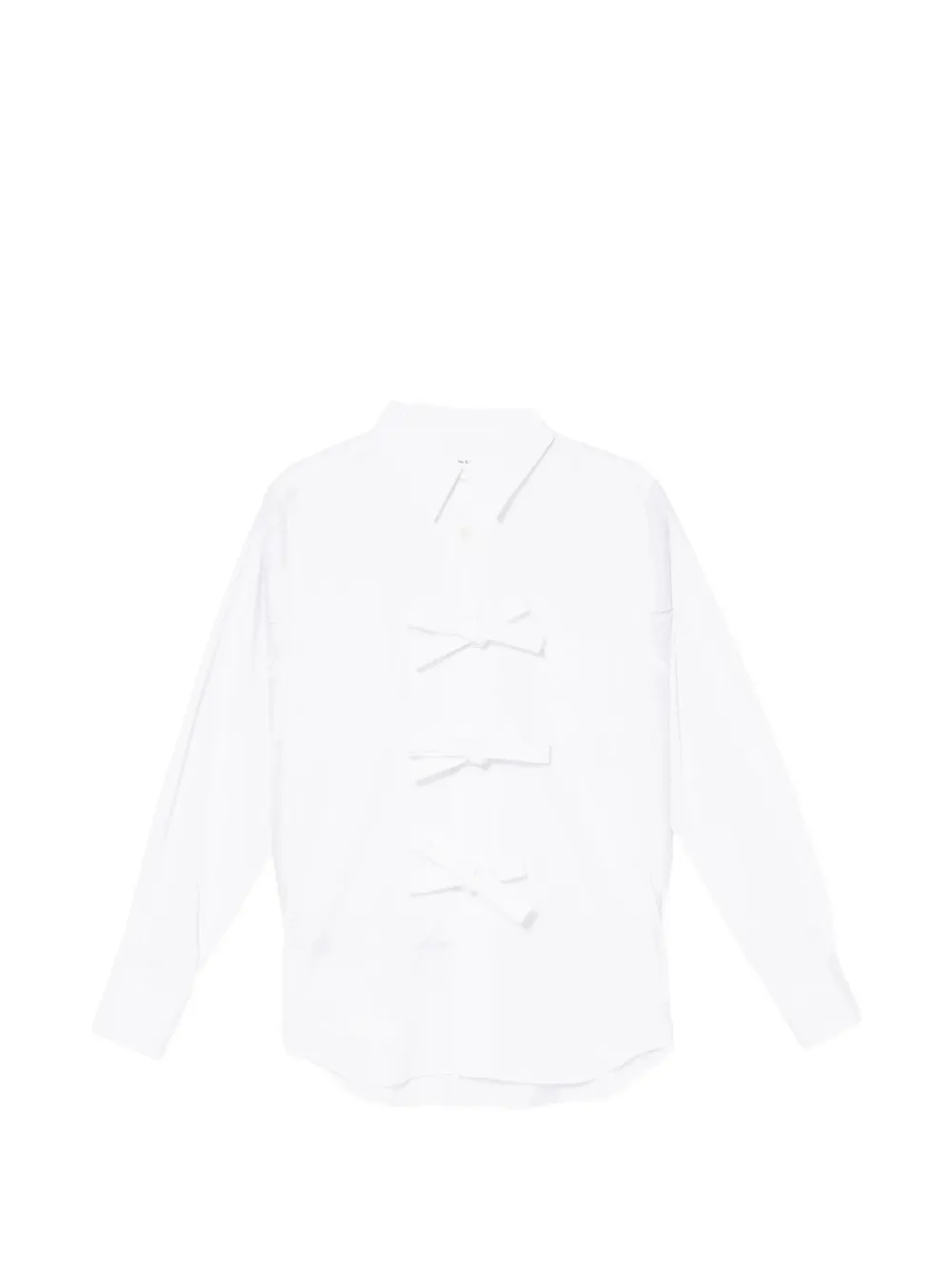 Comme Des Garçons Bow-detail Long-sleeve Cotton Shirt In White