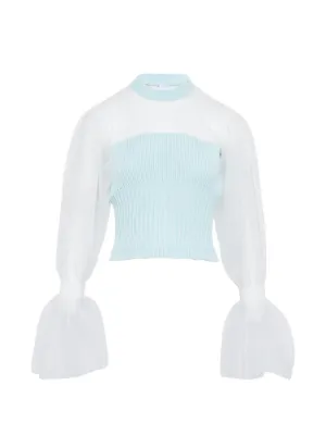 CFCL Lattice Cropped Cardigan | Grey | FARFETCH ID