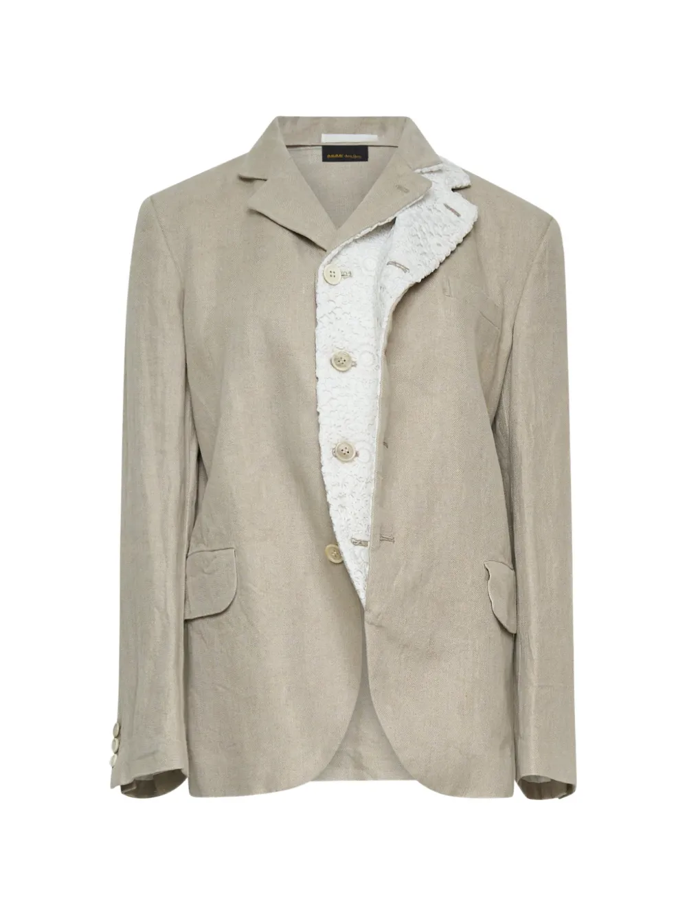 Comme Des Garçons lace-panelled blazer - Toni neutri