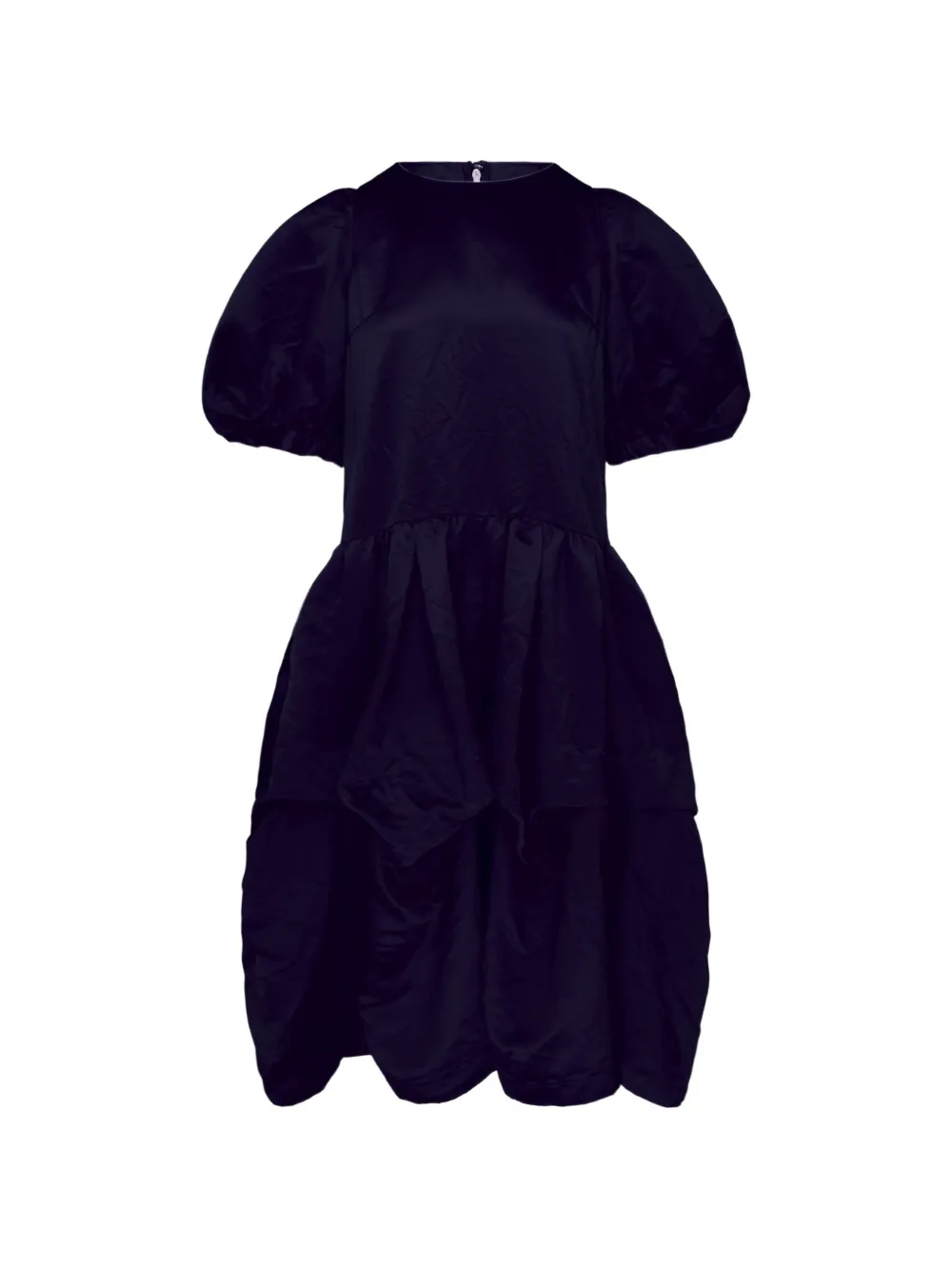 Comme Des Garçons Puff-sleeve Ruffled Dress In Blue
