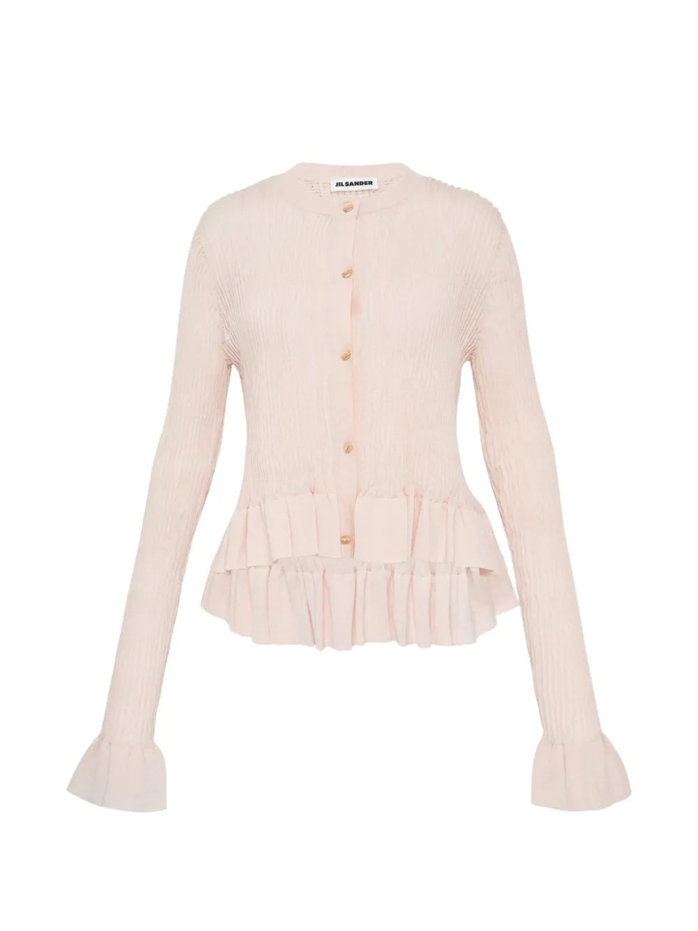 Jil Sander ruffled-hem cardigan - Rosa
