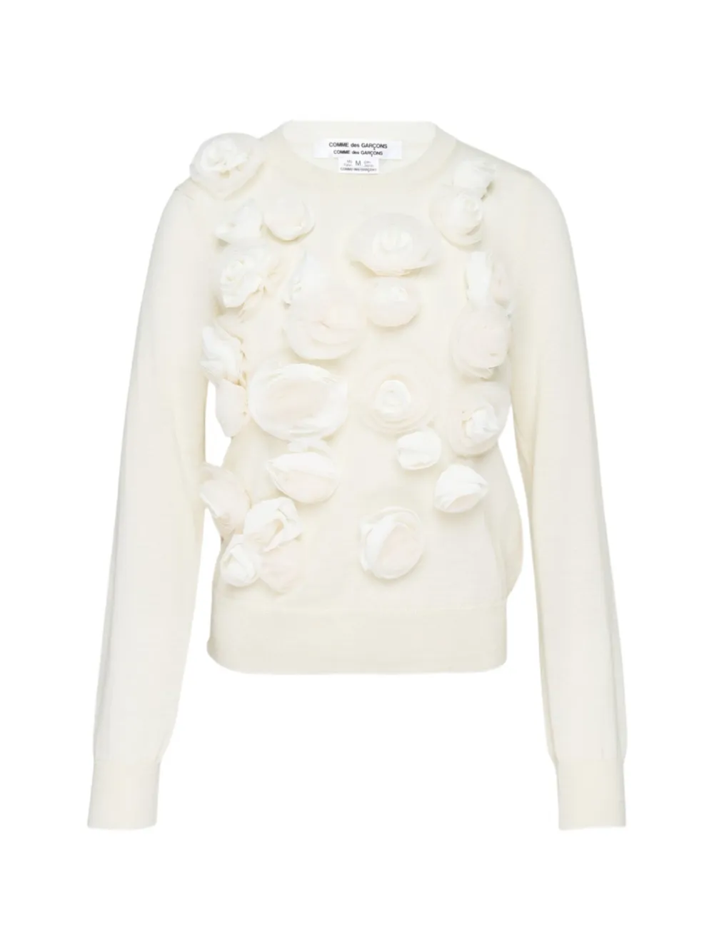 Comme Des Garçons Comme Des Garçons floral-appliqué sweater - Nude