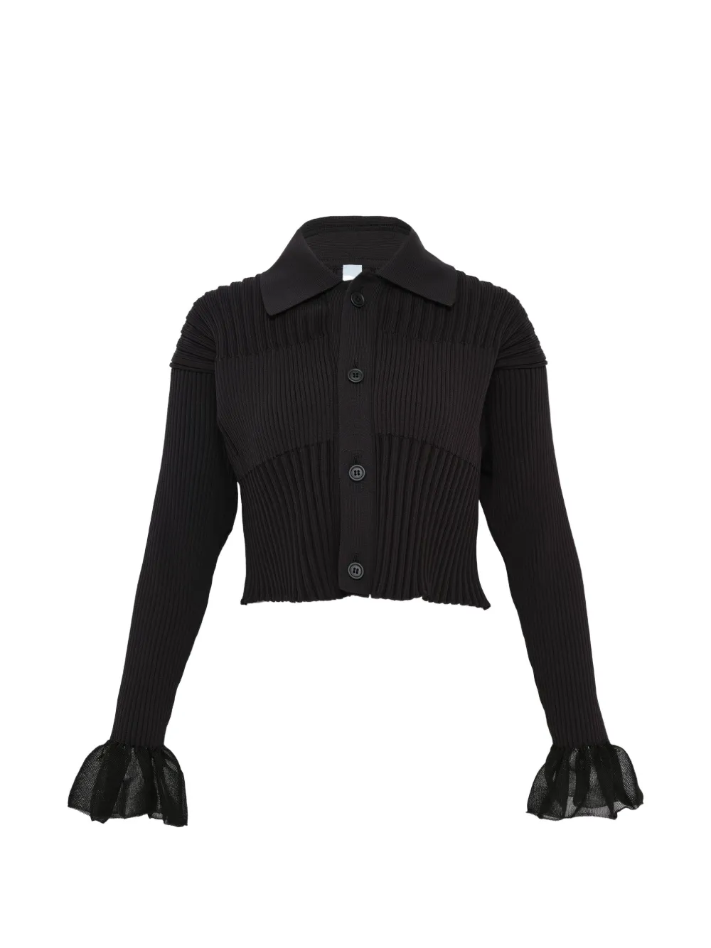 Cfcl Ruffled Knit Cardigan In Black