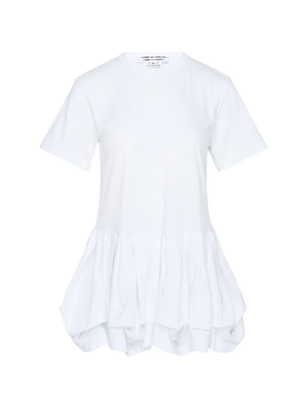 Comme Des Garçons Comme Des Garçons ruffled-hem T-shirt - Weiß