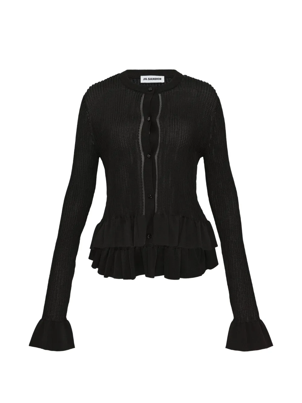 Jil Sander frill cardigan - Nero
