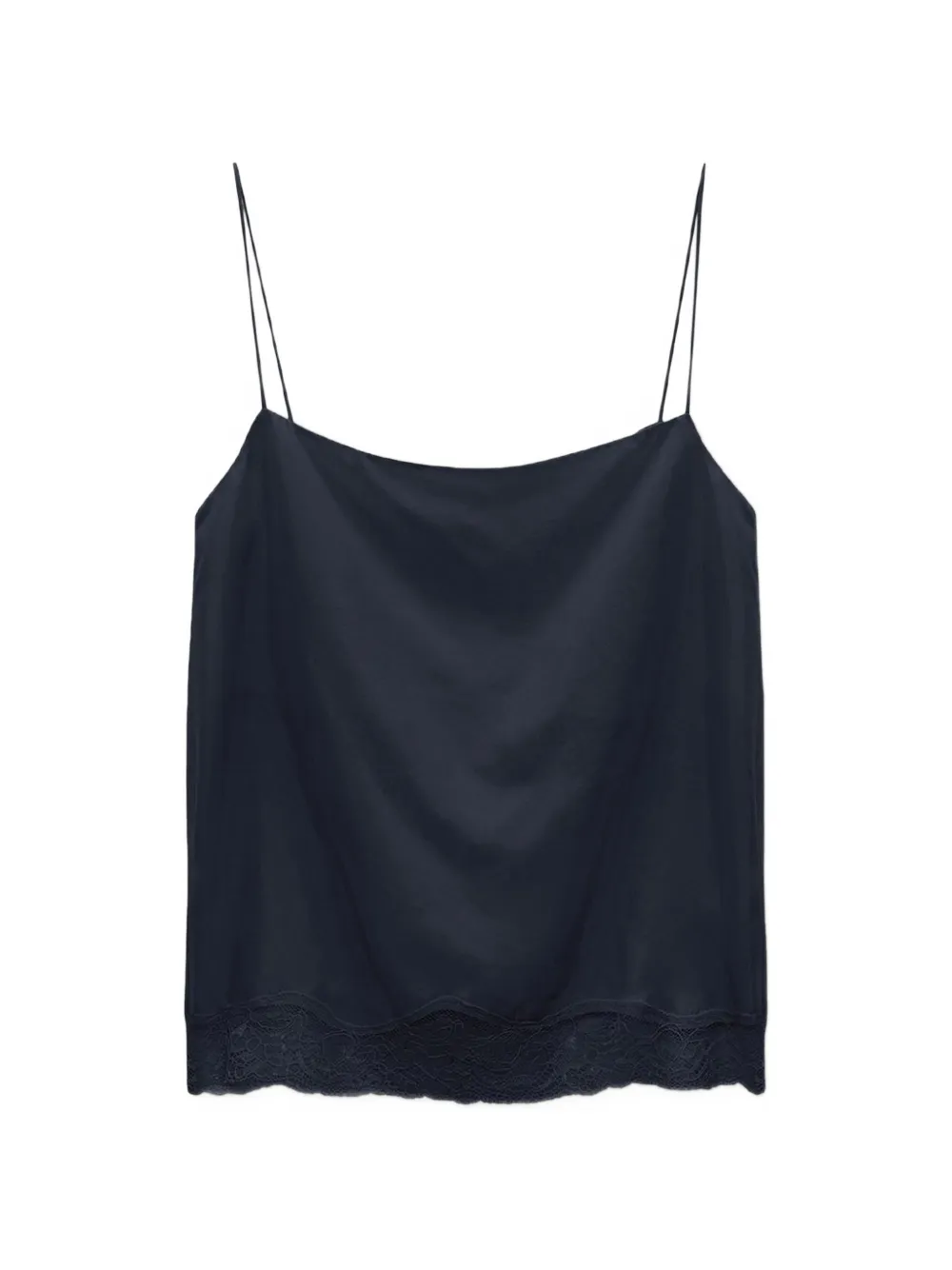 Dorothee Schumacher Habotai silk lace trim top - Blu