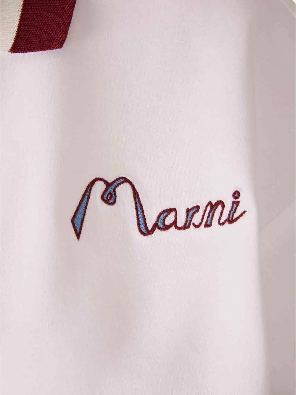  Marni Logo Embroidery Bomber Jacket - White 