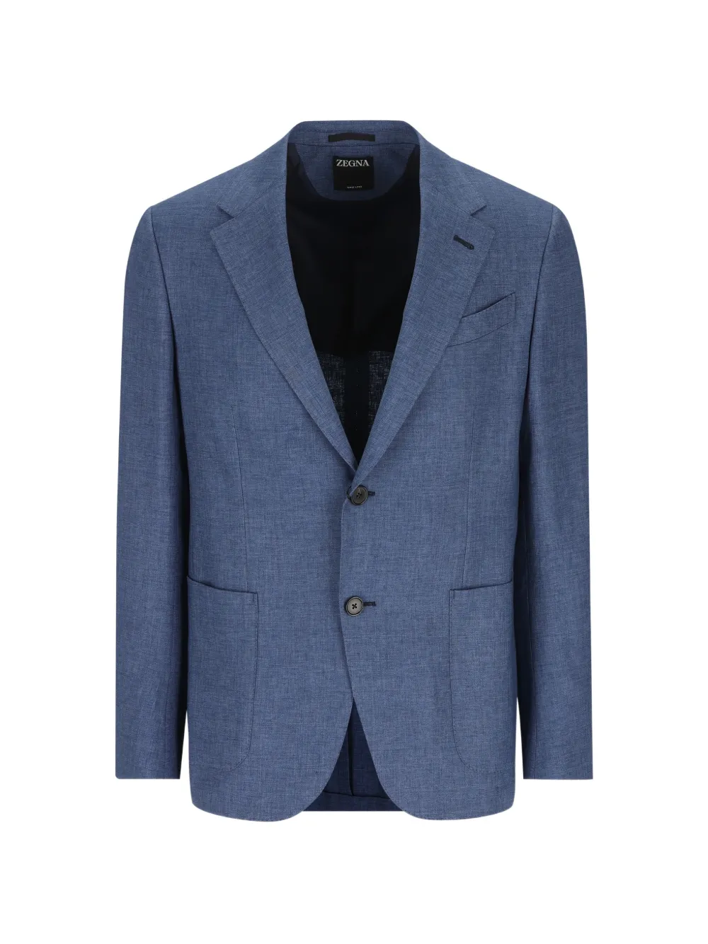 Zegna single-breasted linen blazer - Blu
