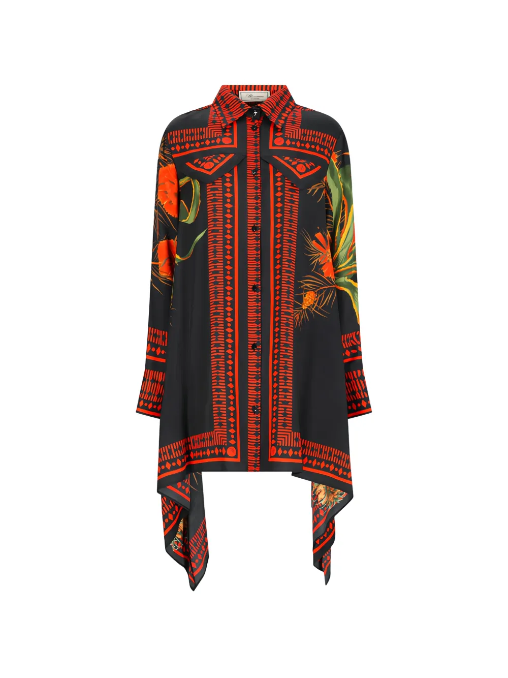 Blumarine printed twill mini dress - Nero
