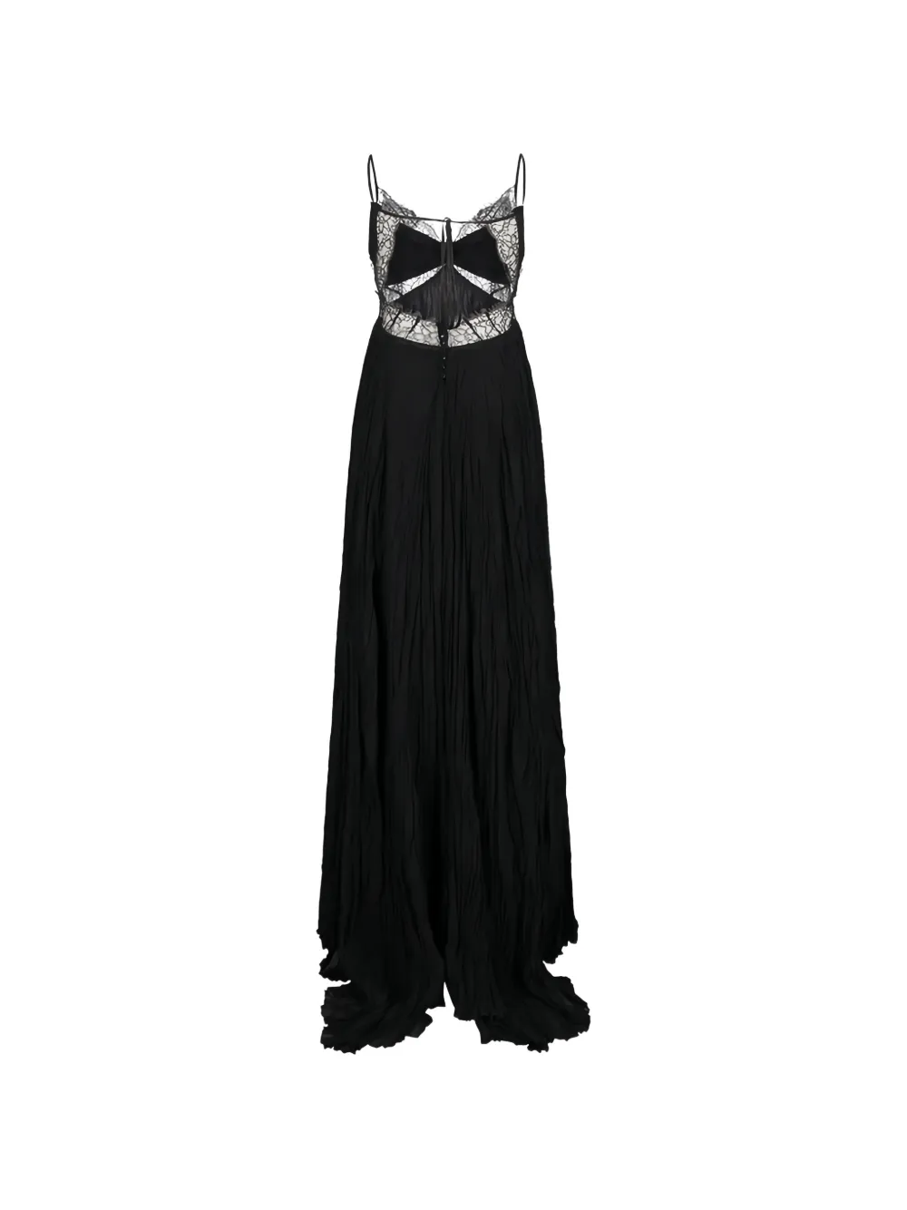 Blumarine Jurk met kant en plooien Zwart