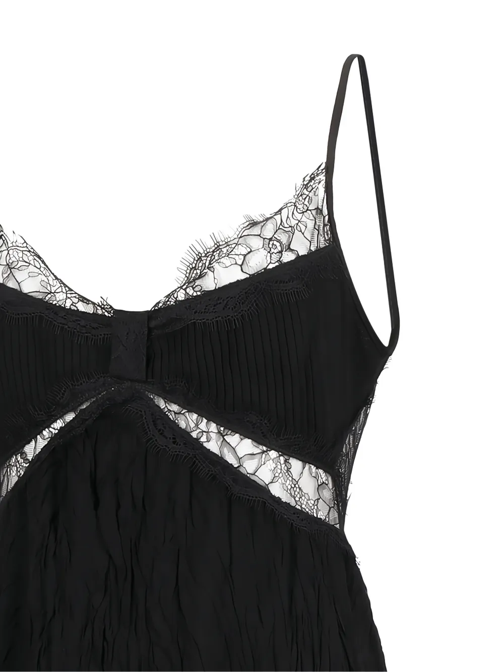 Blumarine Jurk met kant en plooien Zwart