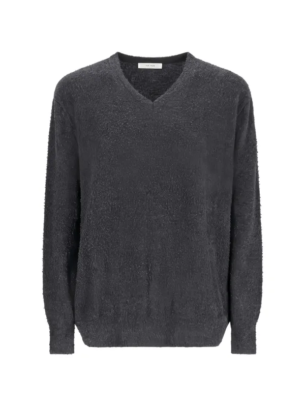 The Row V-neck Sweater in Grey