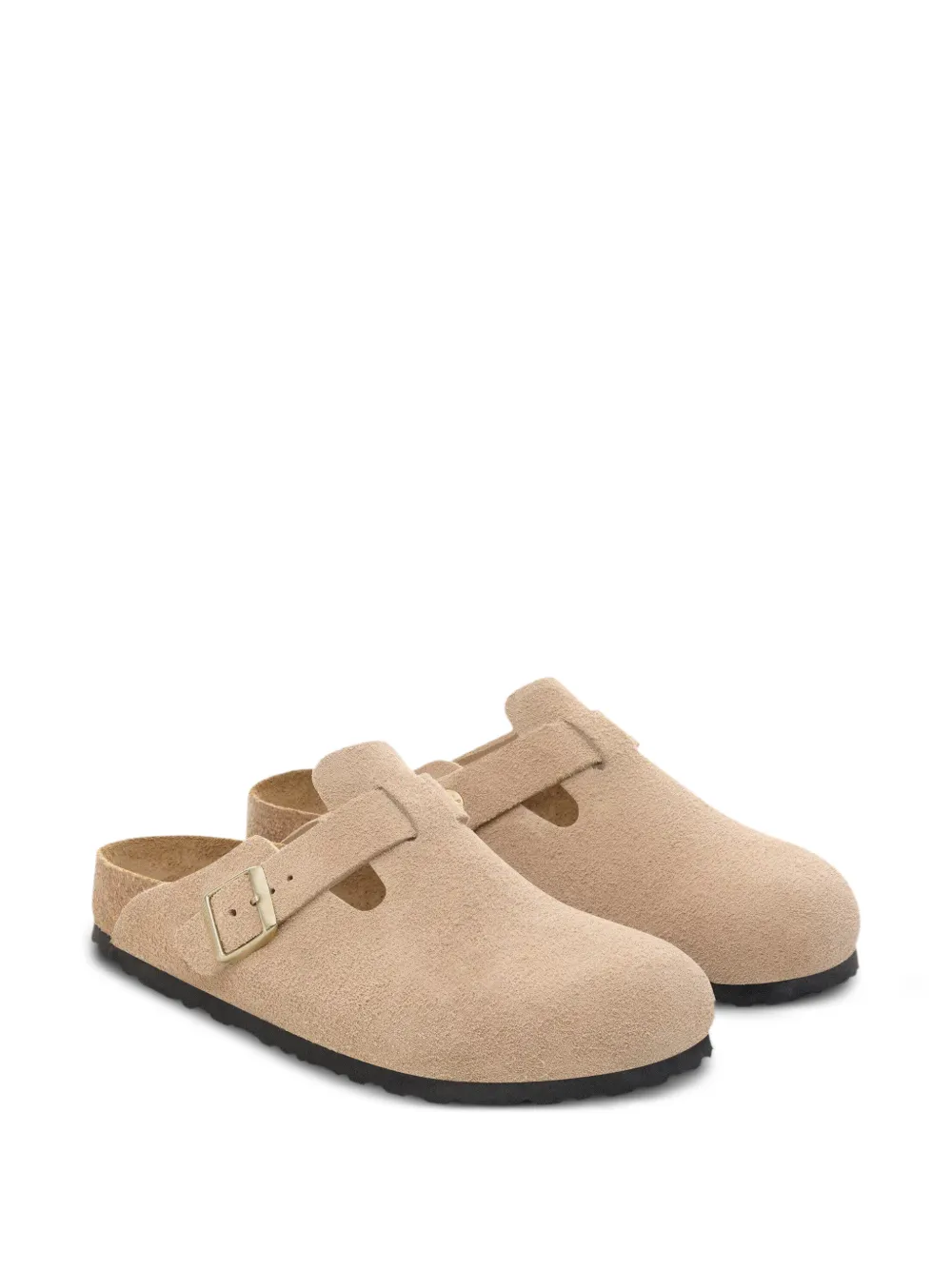 Birkenstock Boston suède muiltjes Beige