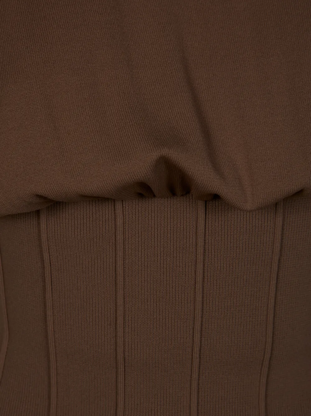 Elisabetta Franchi Ribgebreide mini-jurk Bruin
