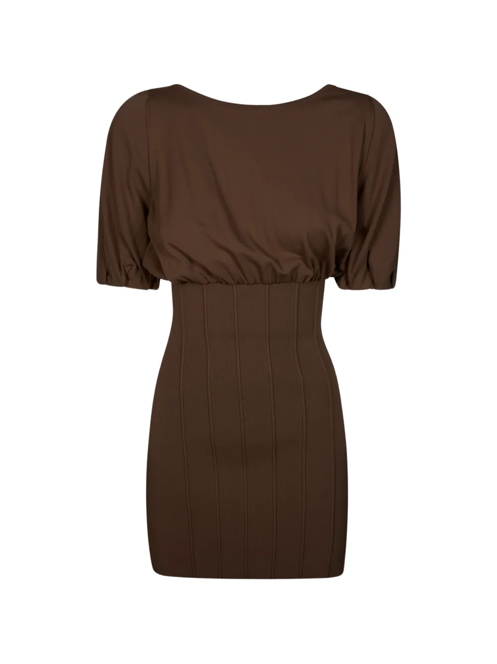 Elisabetta Franchi ribbed knitted mini dress - Marrone