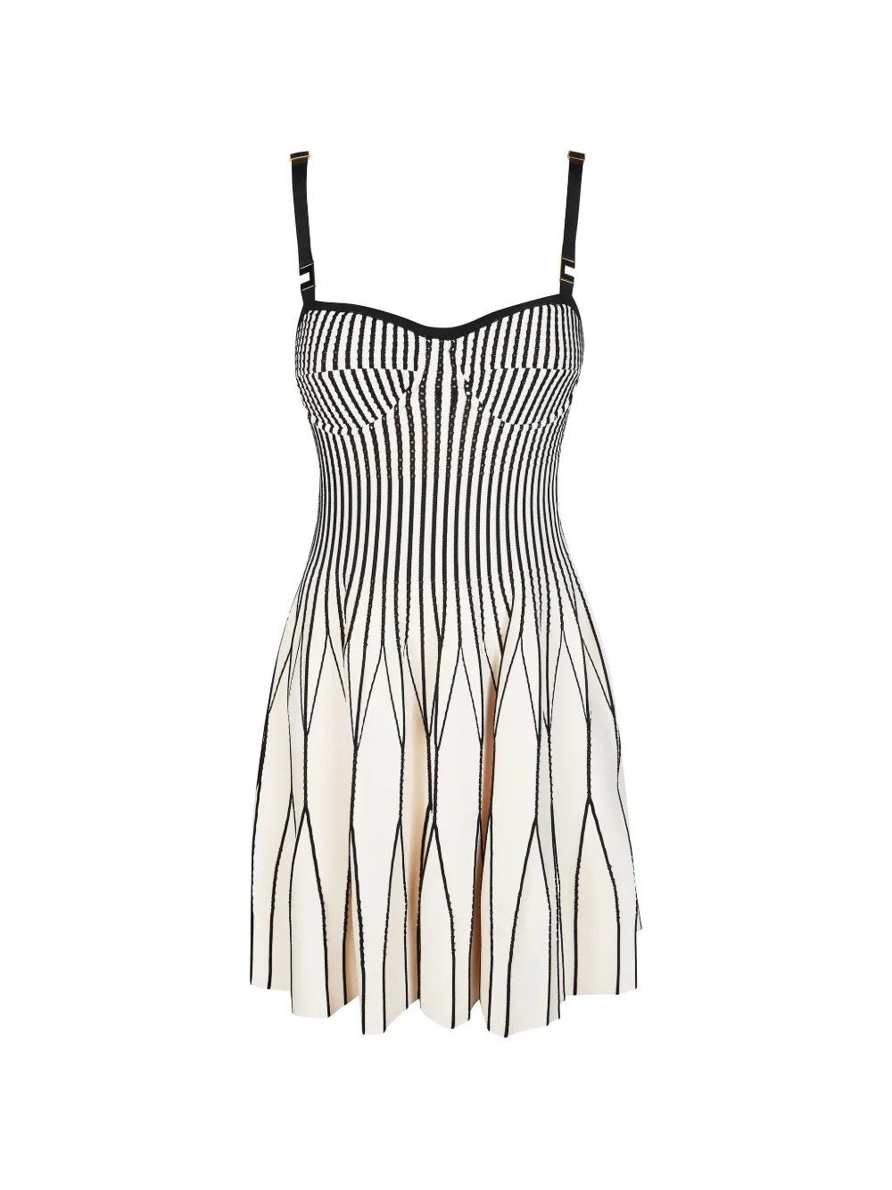 Elisabetta Franchi striped knit mini dress - Toni neutri