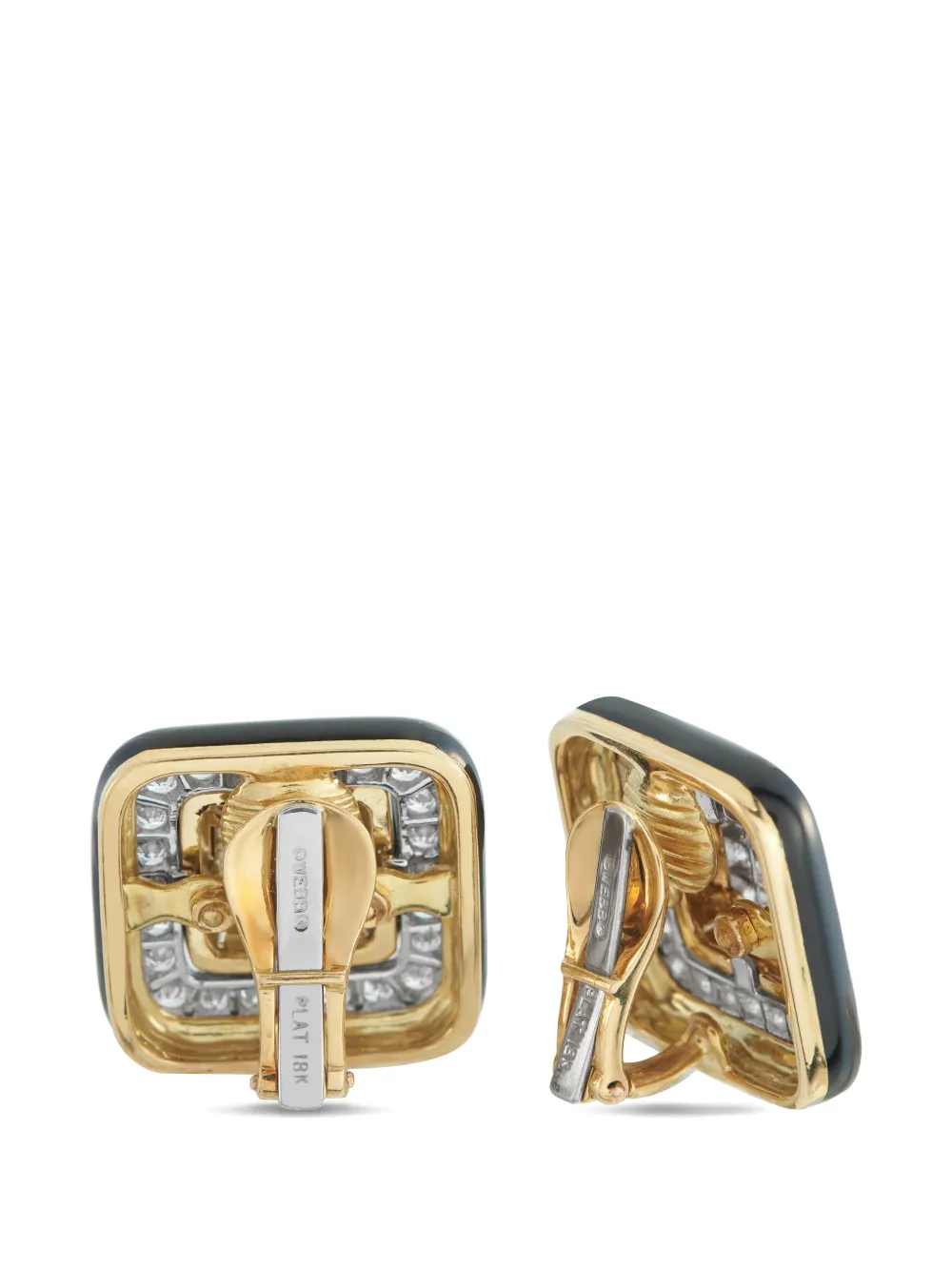Diamond Squared Clip-On Earrings
