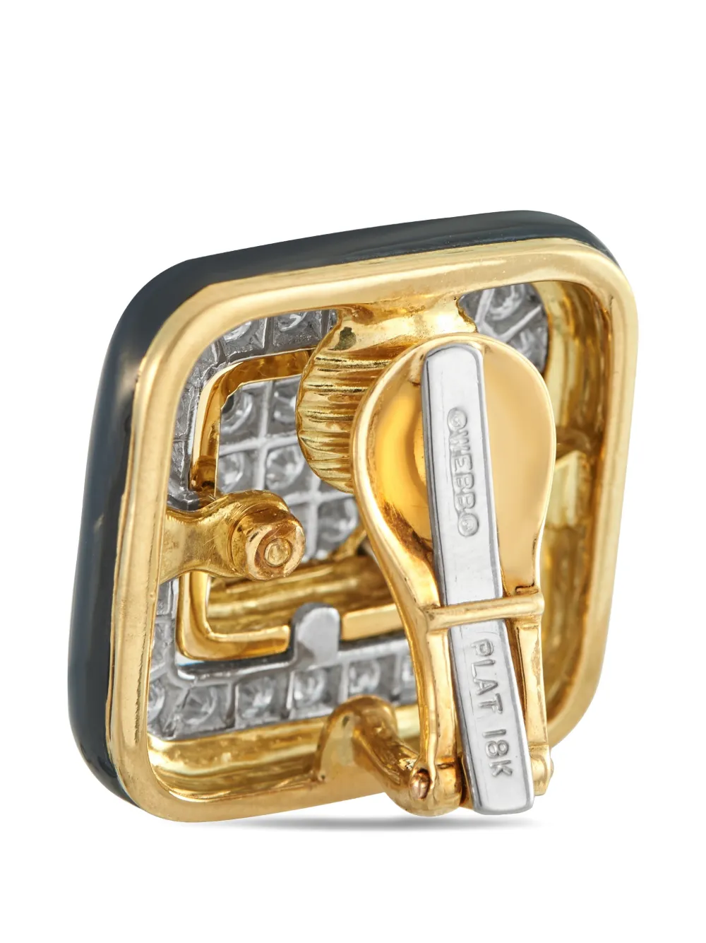 Diamond Squared Clip-On Earrings