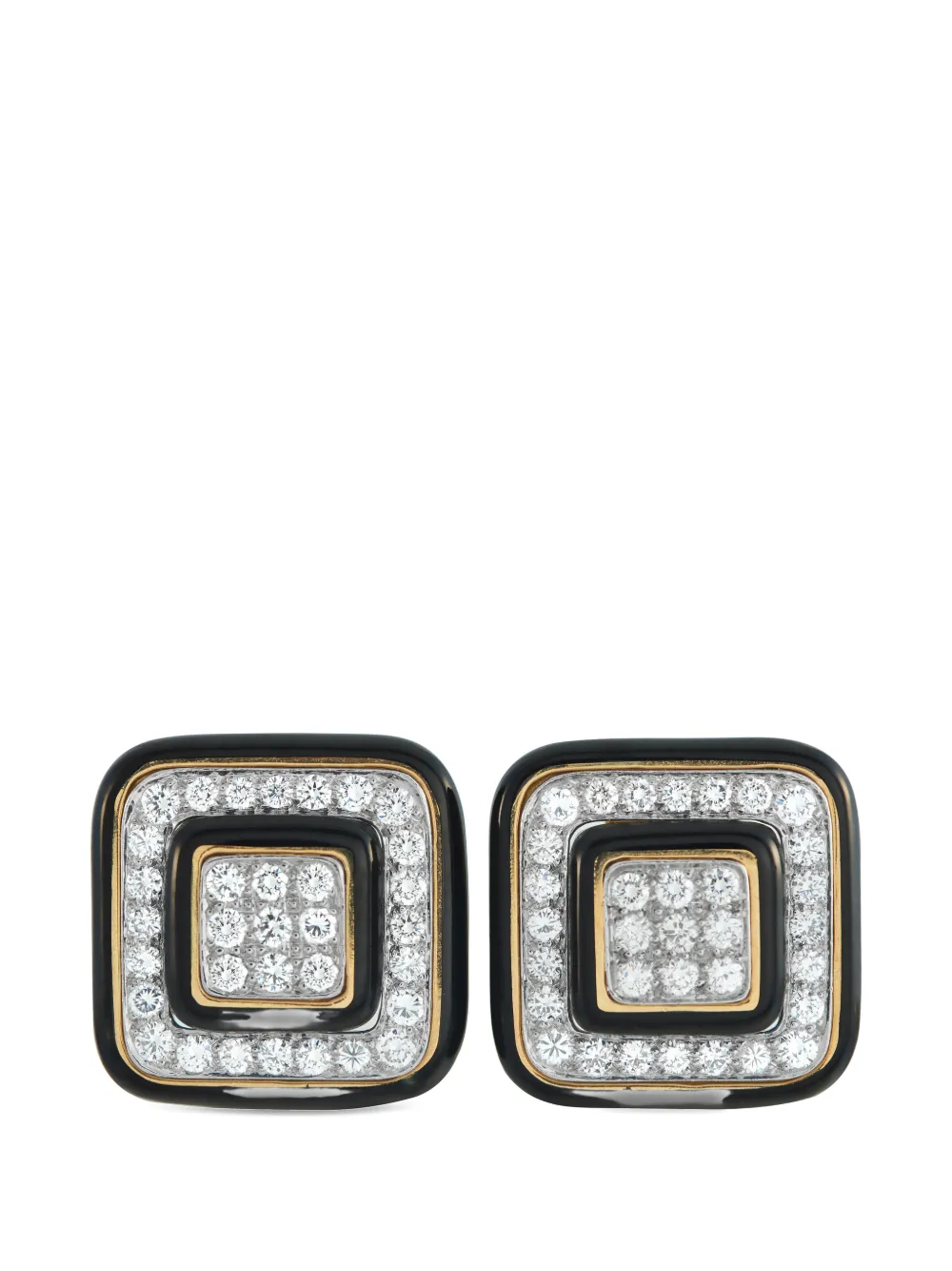Diamond Squared Clip-On Earrings