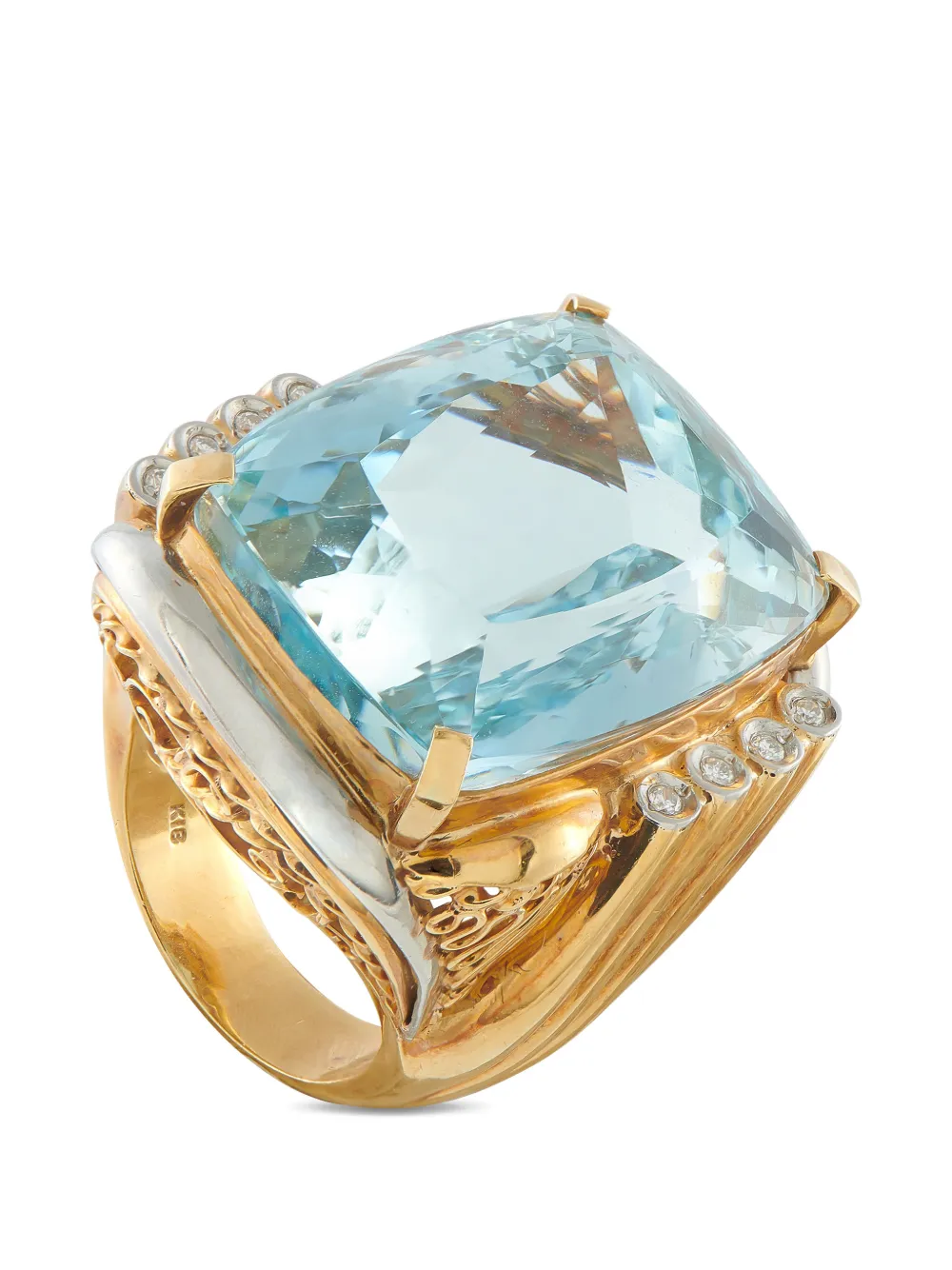 LB Exclusive aquamarine and diamond gold ring - Oro