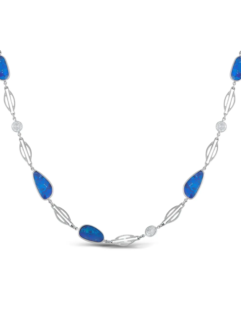 LB Exclusive diamond and opal platinum necklace - Argento