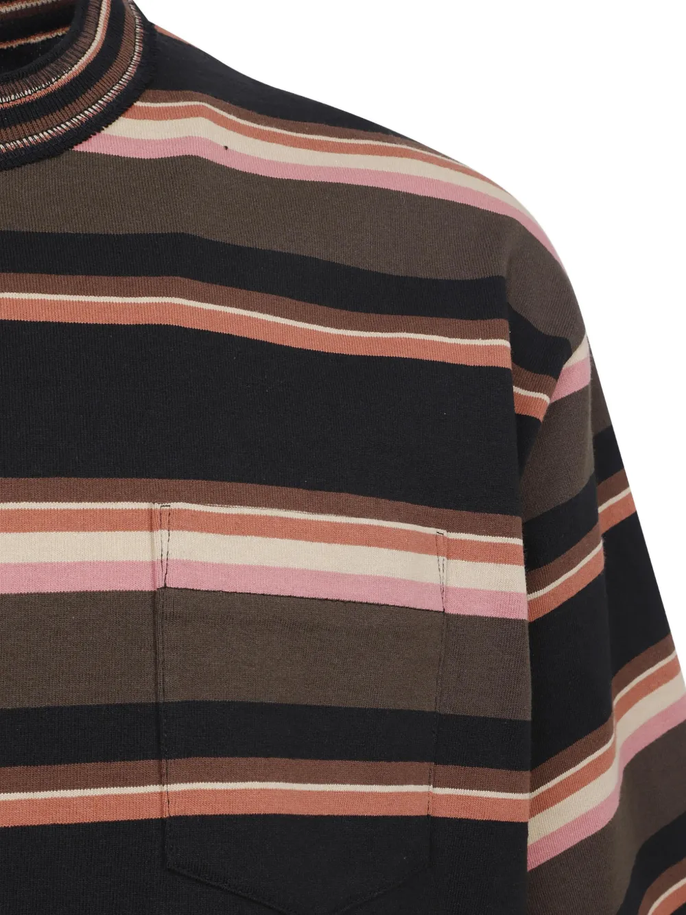 sacai Gestreept T-shirt Zwart