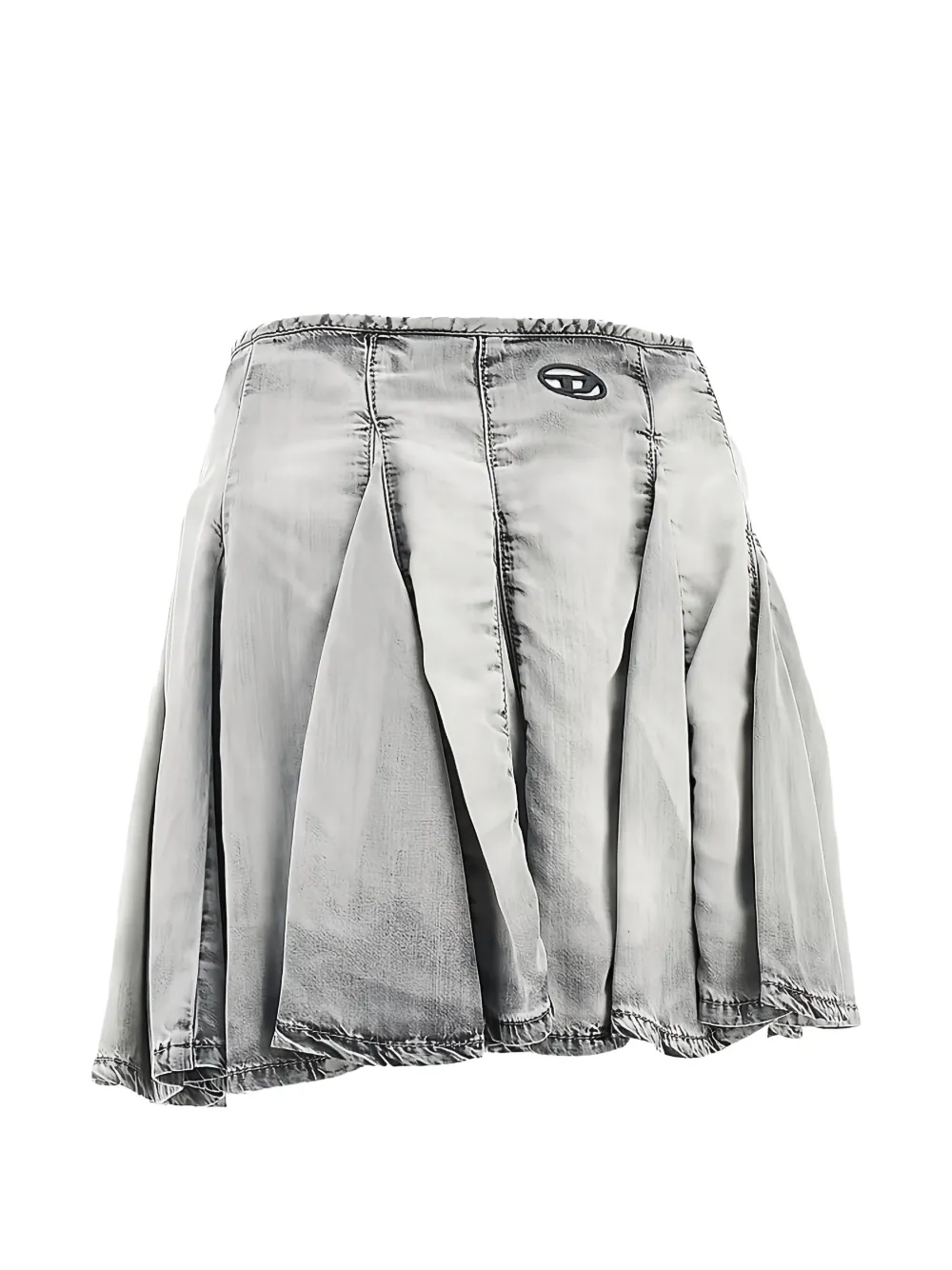 Diesel Mini-rok met plooien en logodetail Grijs