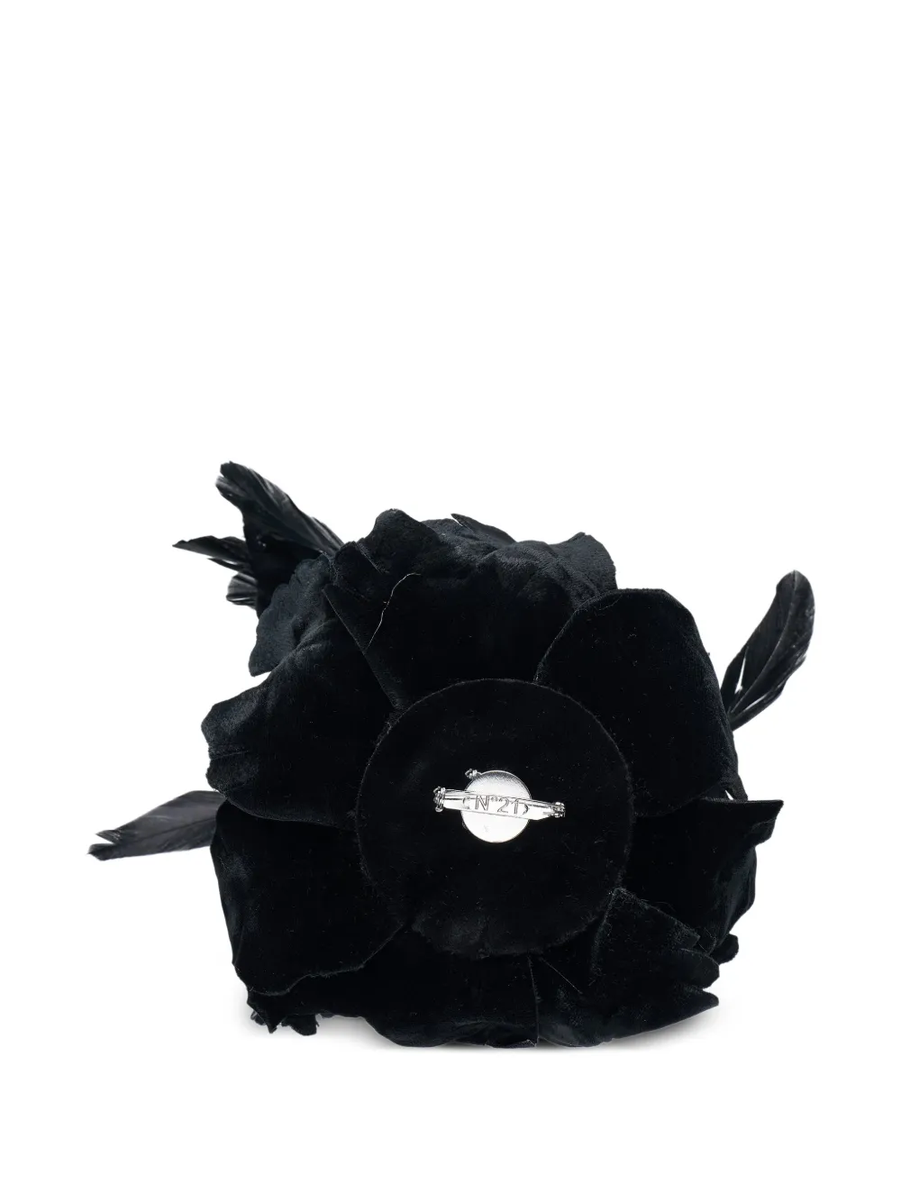  Nº21 Feather Flower Brooch - Black 