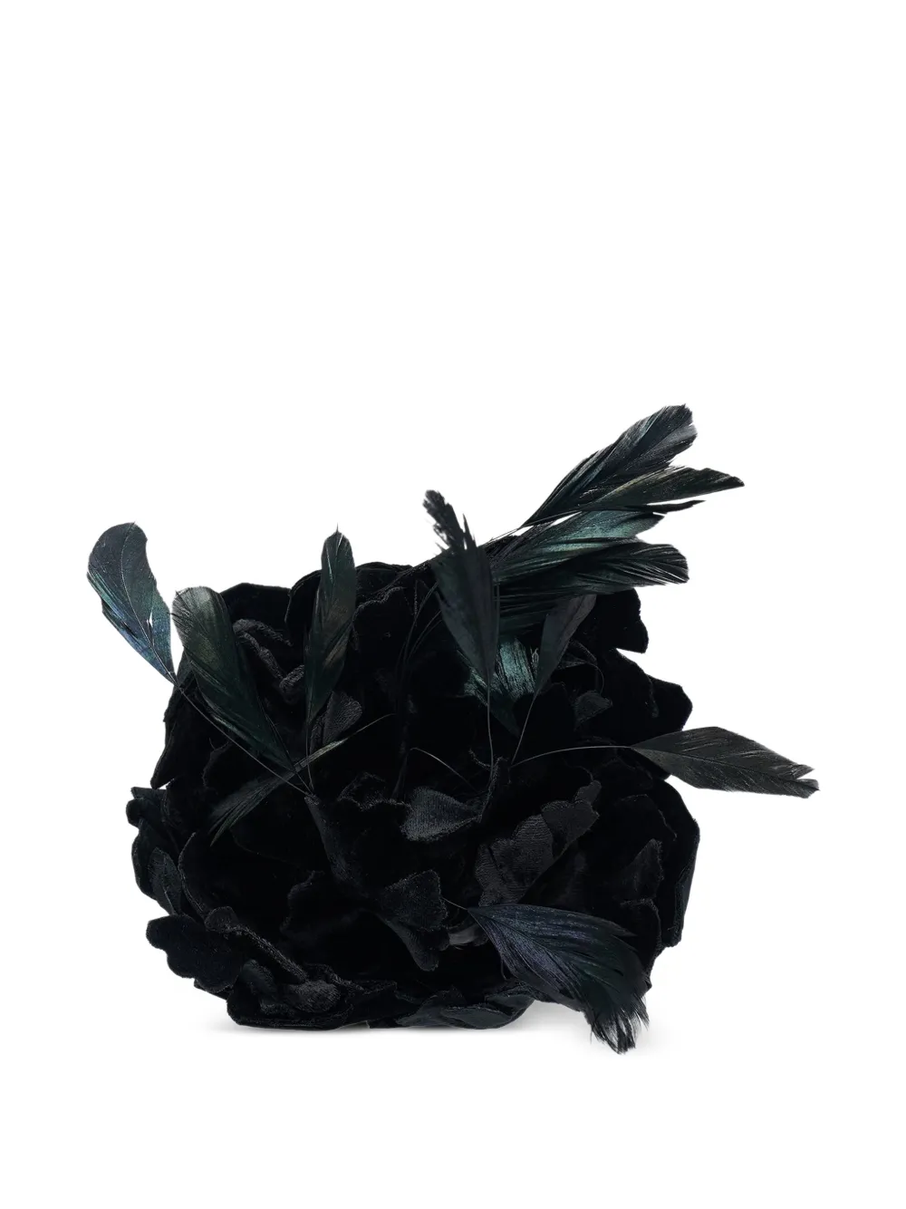Nº21 feather flower brooch - Schwarz