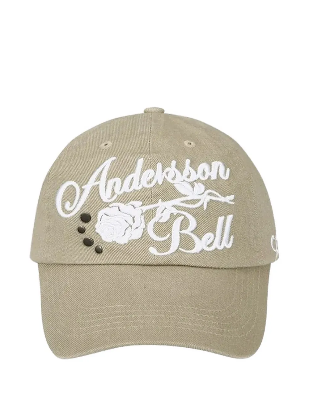 Andersson Bell embroidered floral-detail cap - Nude