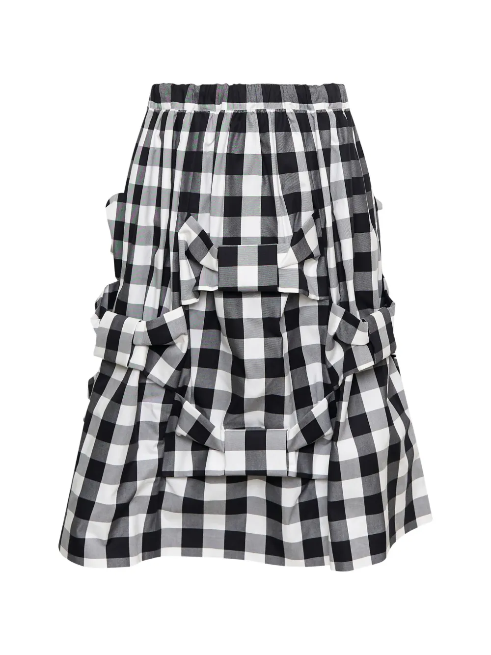 Comme Des Garçons Girl gingham-check bow-detailed skirt - Nero