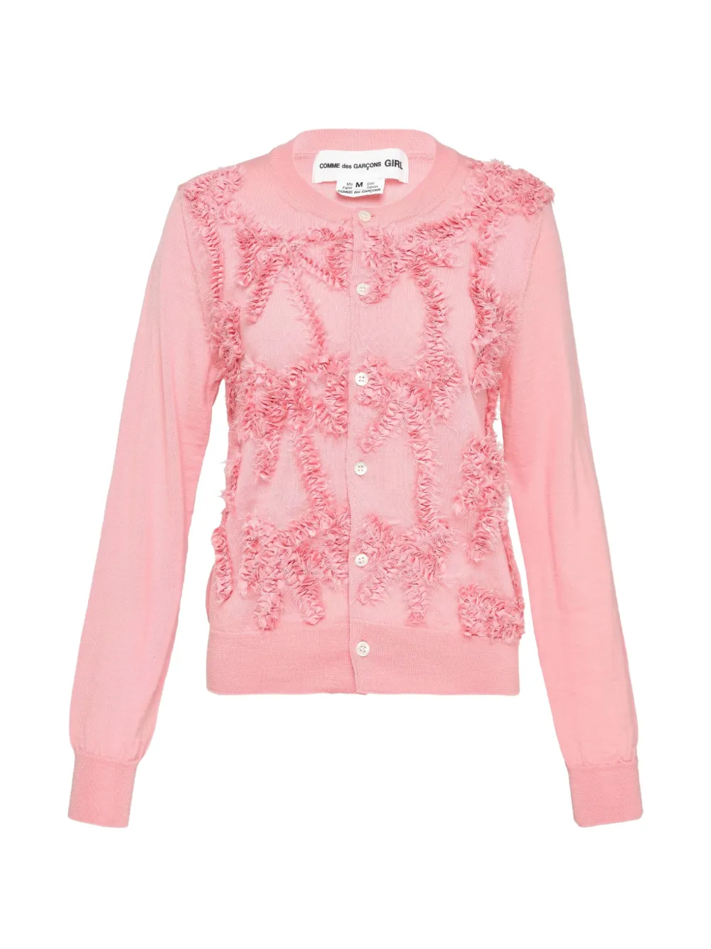 Comme Des Garçons Girl embroidered wool cardigan - Rosa