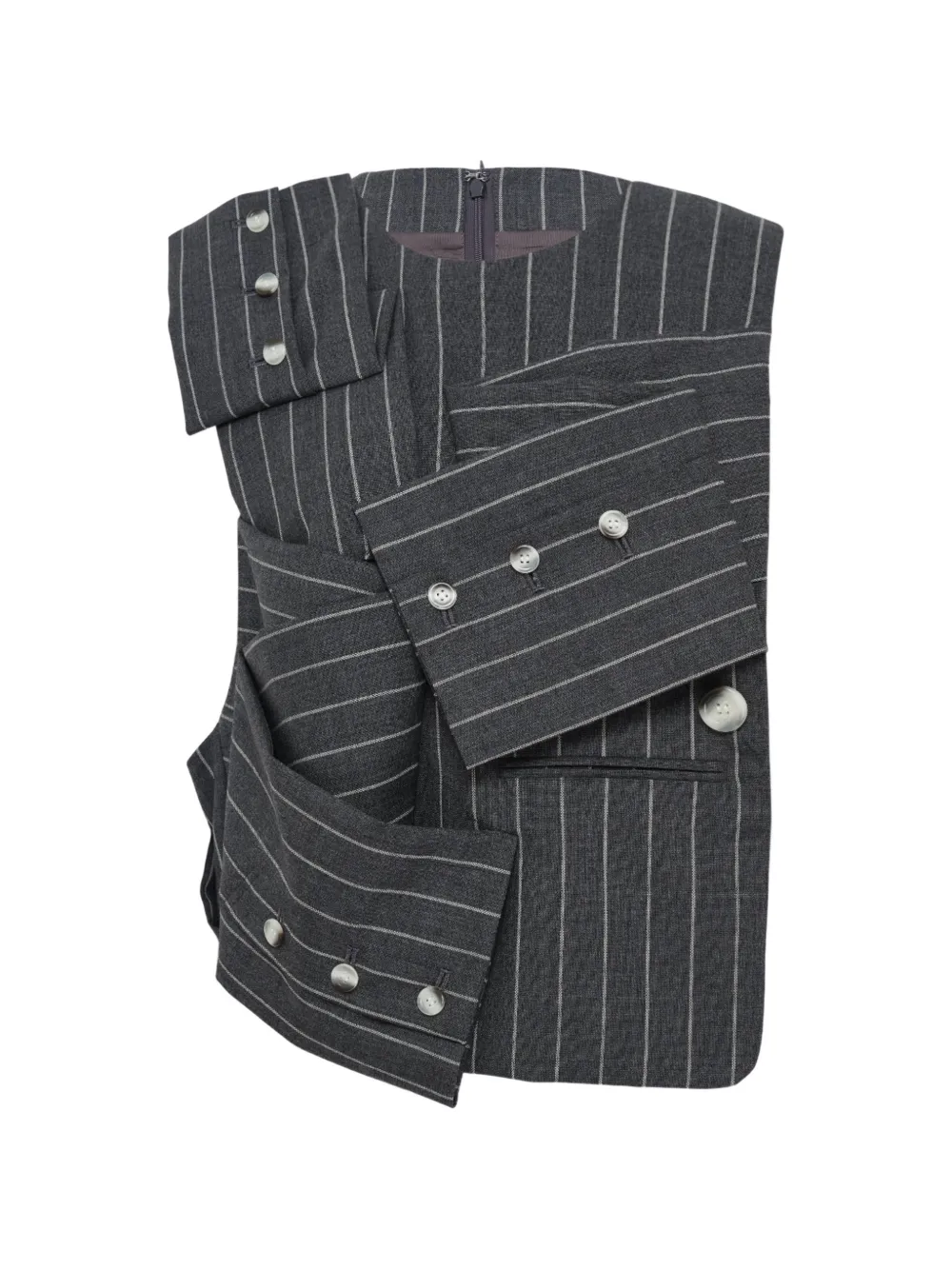 Enföld striped button top - Grigio