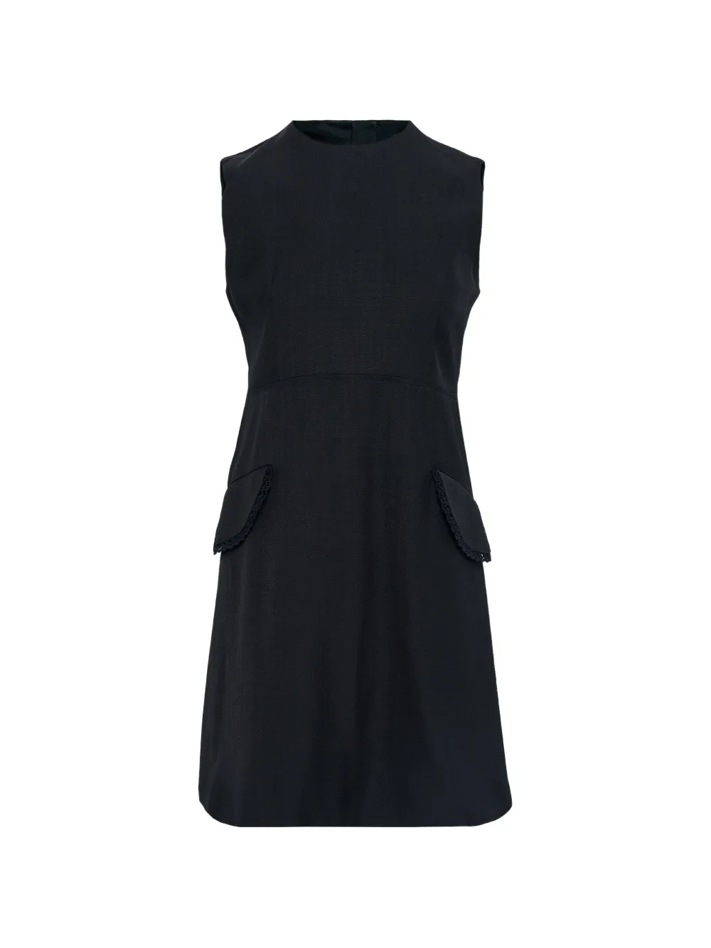 Jil Sander Pocket Lace-trim Mini Dress In Black
