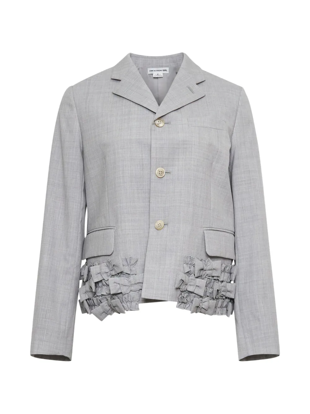 Comme Des Garçons Girl bow-embellished ruffled jacket - Grey