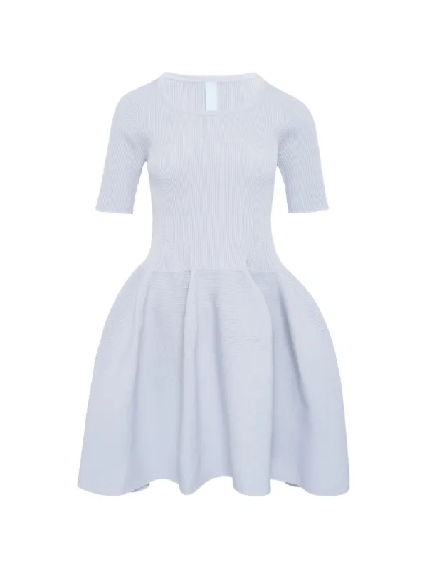 CFCL Pleated short-sleeve Mini Dress | Grey | FARFETCH SA