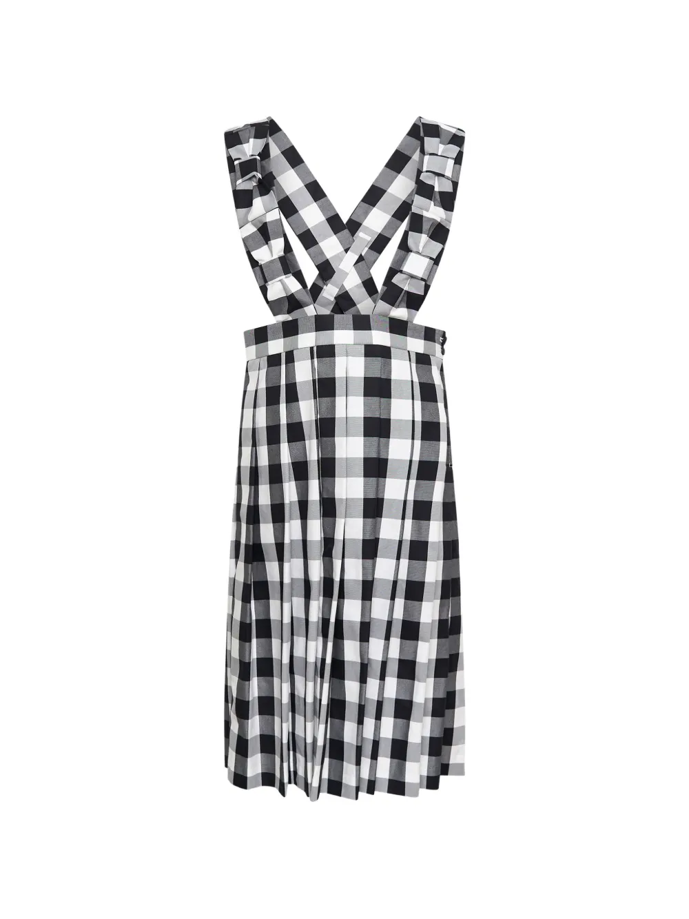 Comme Des Garçons Girl gingham-check ruffled midi dress - Schwarz